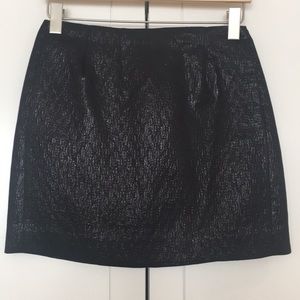 J.Crew cotton silk black shimmer mini skirt